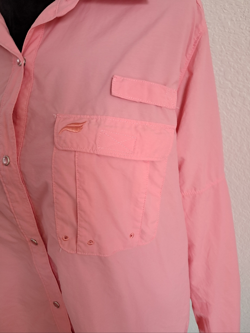 Wrangler Fishing Shirt Women’s XL Pink Snap Buttons Lightweight Outdoor Sport - Picture 7 of 14